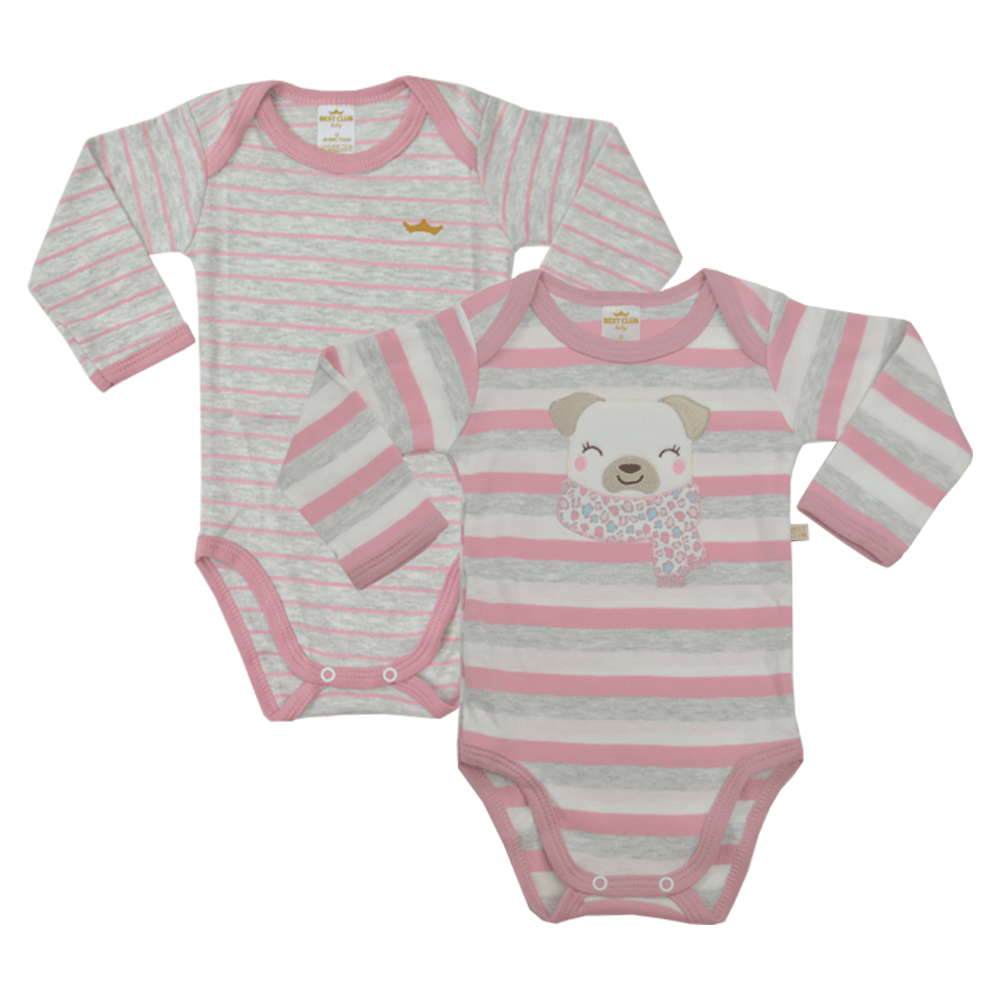 Kit 2 Bodies Manga Longa Feminino Bbb Family